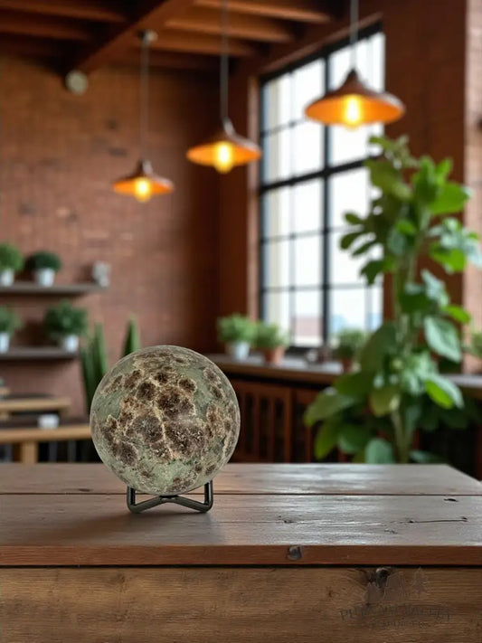 Green Flower Jasper Sphere Sphere