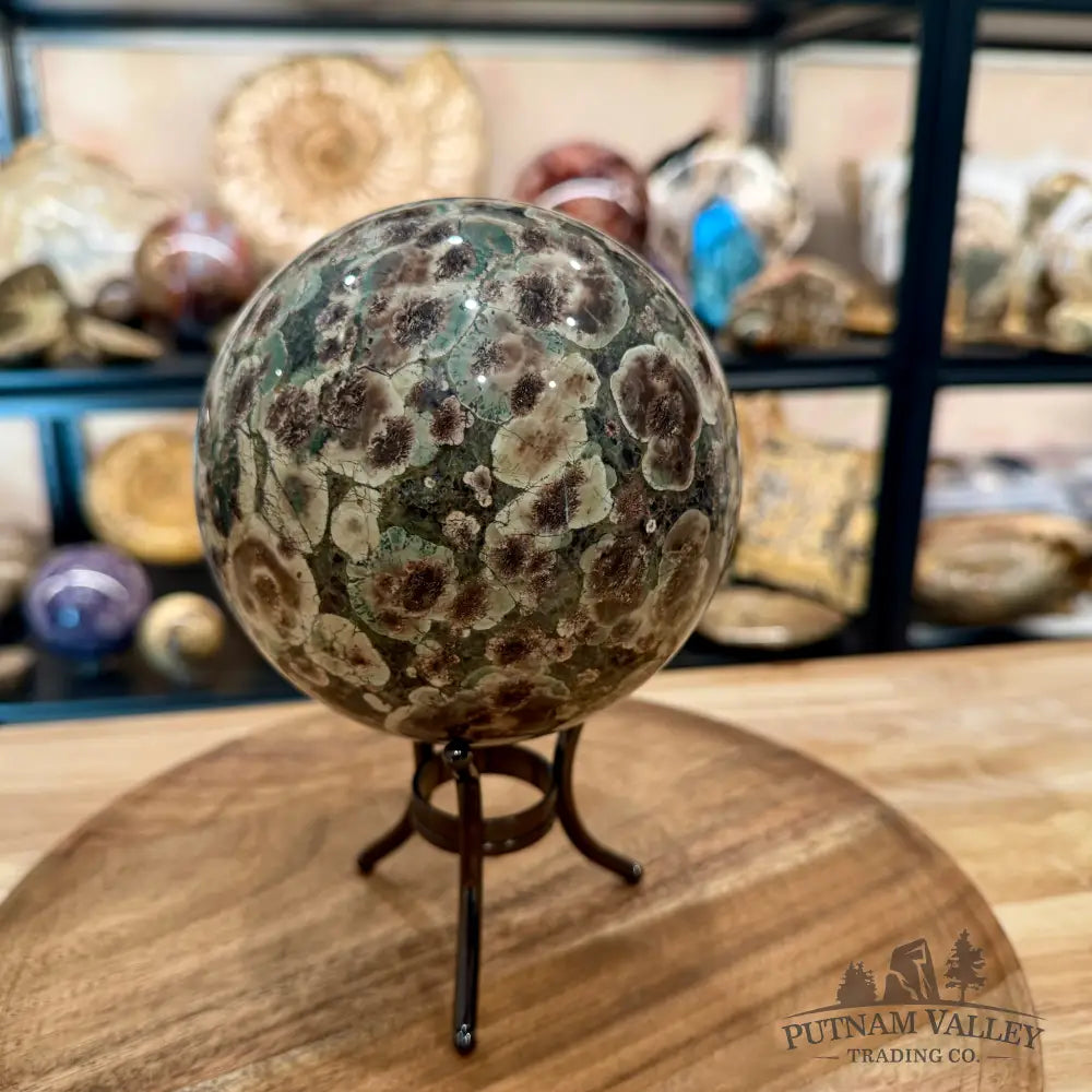 Green Flower Jasper Sphere 4.99’’ - Sphere