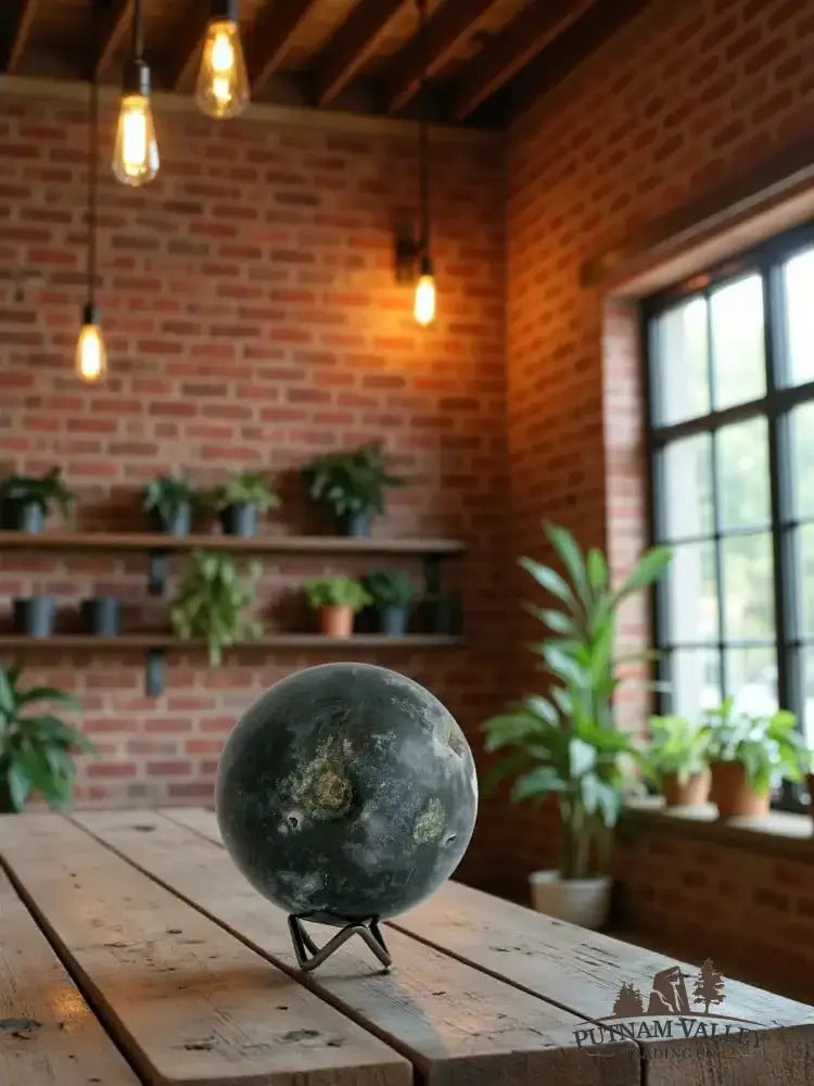 Green Moss Agate Sphere 4.3" - Putnam Valley Trading Co.