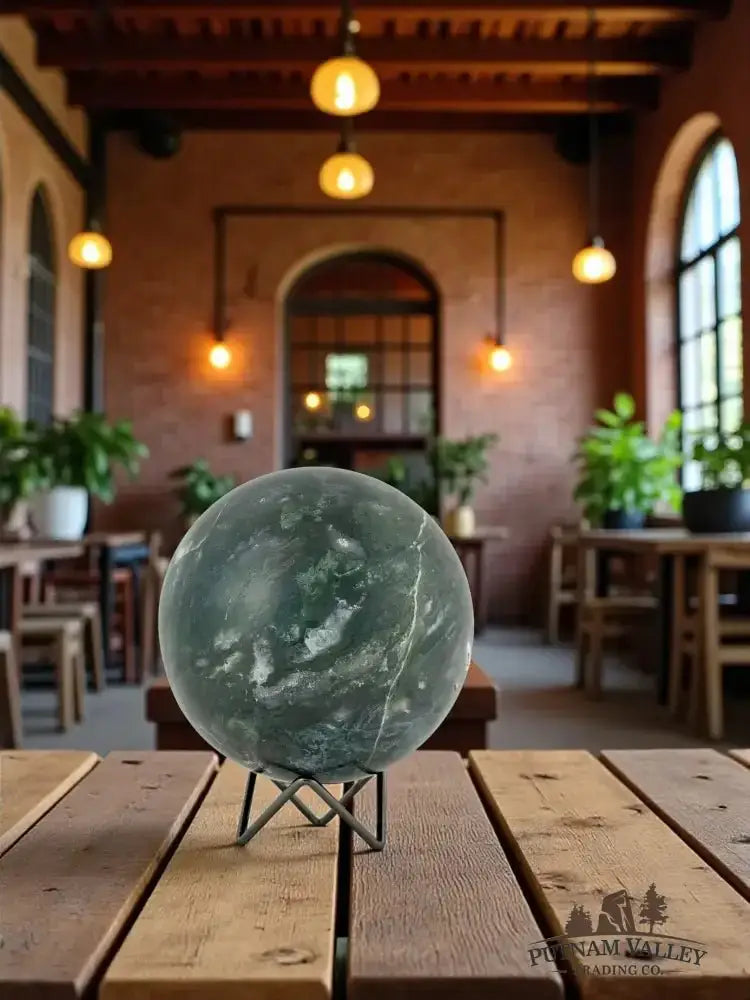 Green Moss Agate Sphere 5.5" - Putnam Valley Trading Co.