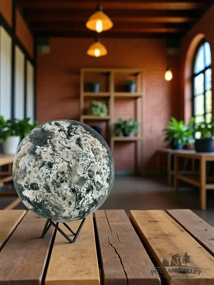 Green Moss Agate Sphere 6.3" - Putnam Valley Trading Co.