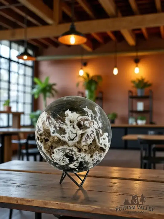 Green Moss Agate Sphere 6.75" - Putnam Valley Trading Co.