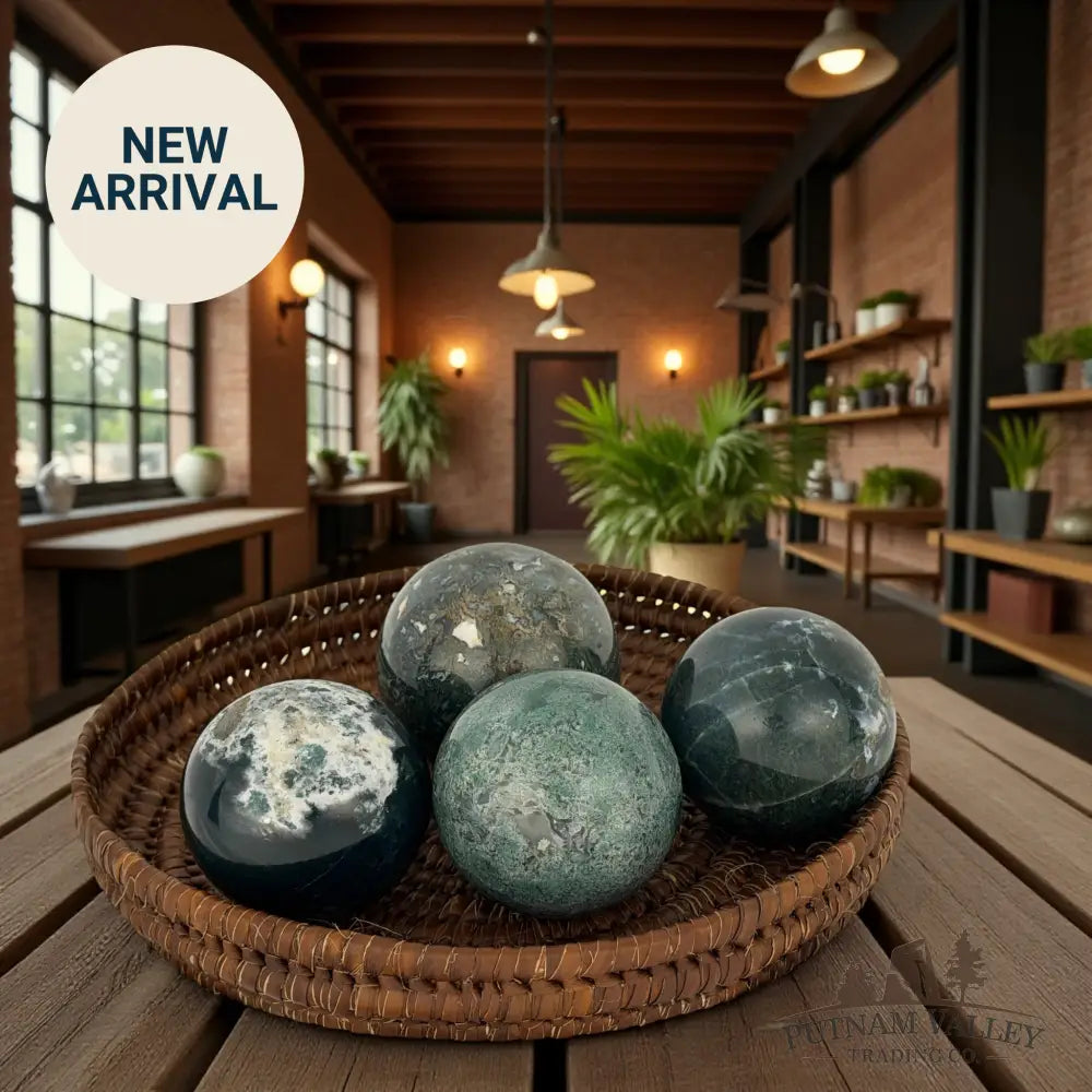 Green Moss Agate Spheres 2.41’’ - 2.7’’ Sphere