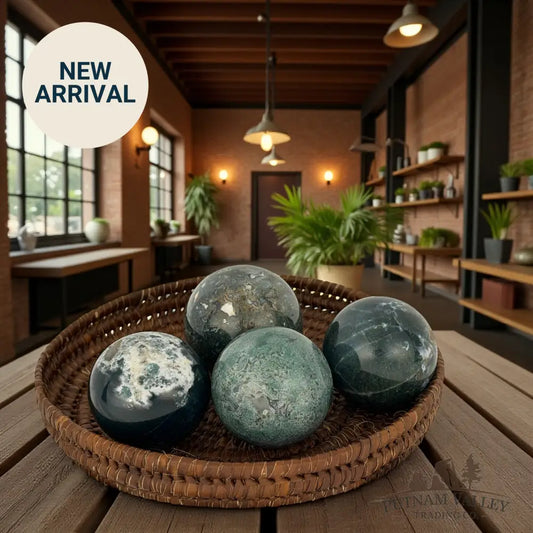 Green Moss Agate Spheres 2.41’’ - 2.7’’ Sphere