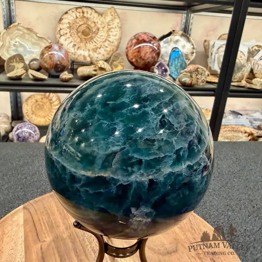 Green Rainbow Fluorite Sphere 5.10’’ - Sphere