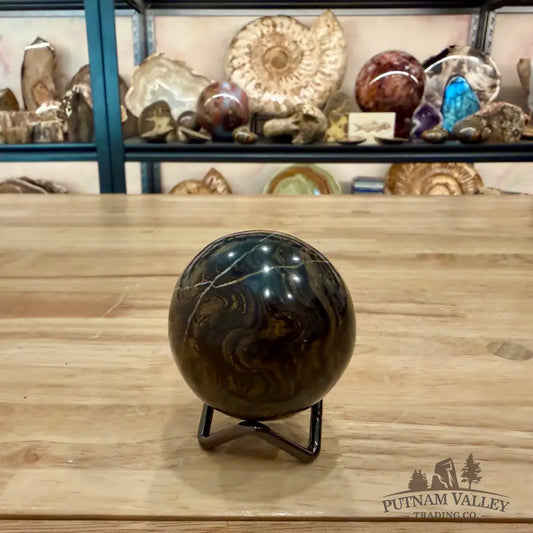 Hand-Carved Bolivian Stromatolite Sphere 2.39’’ - Sphere