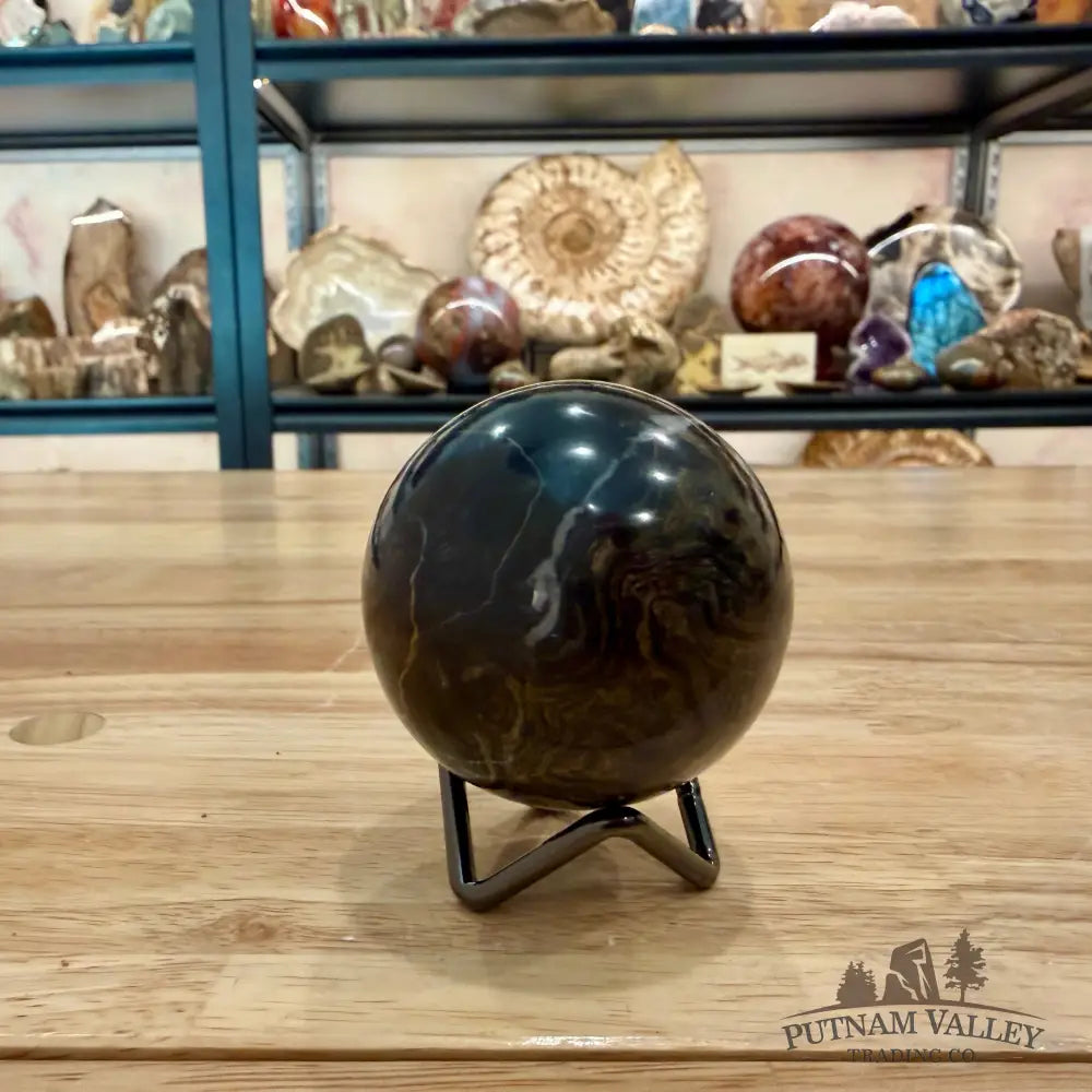 Hand-Carved Bolivian Stromatolite Sphere 2.45’’ - Sphere