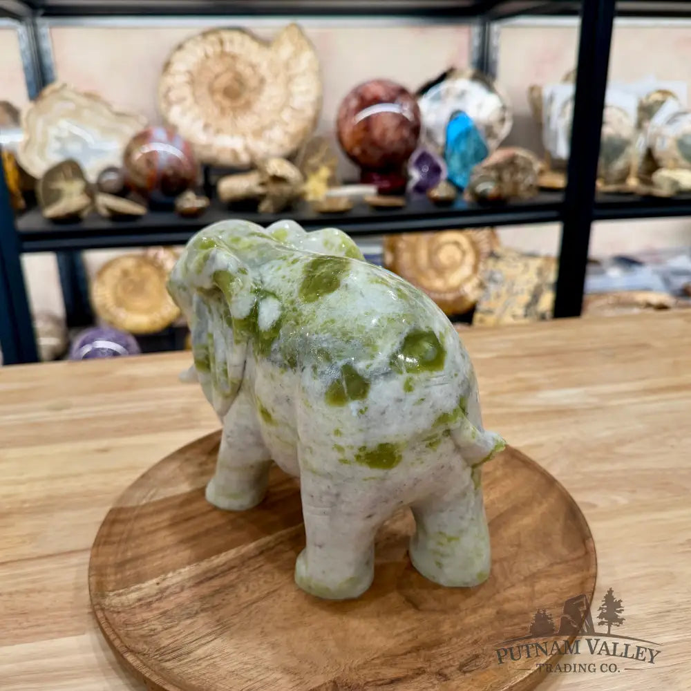 Hand-Carved Lantian Jade Elephant 11.56lb - Sculpture