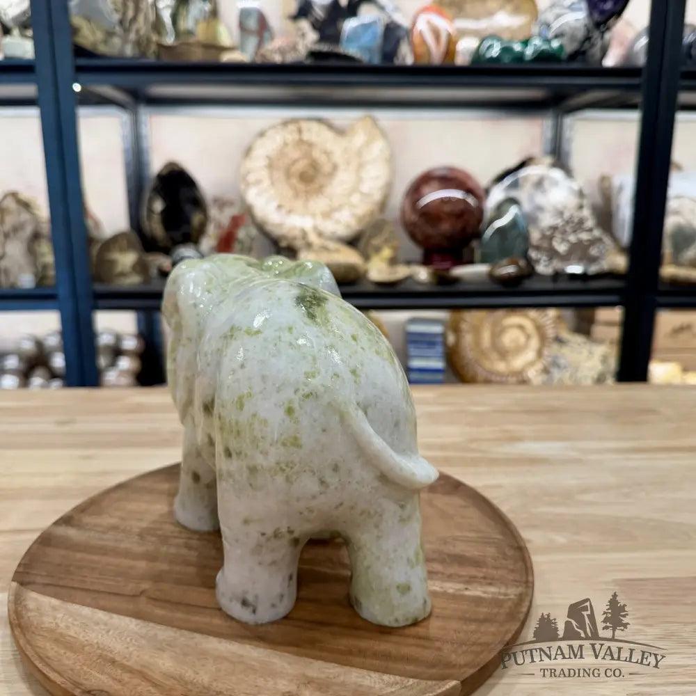 Hand-Carved Lantian Jade Elephant | 11.58lb - Sculpture