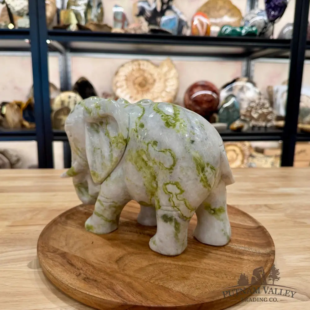 Hand-Carved Lantian Jade Elephant | 12.04lb - Sculpture