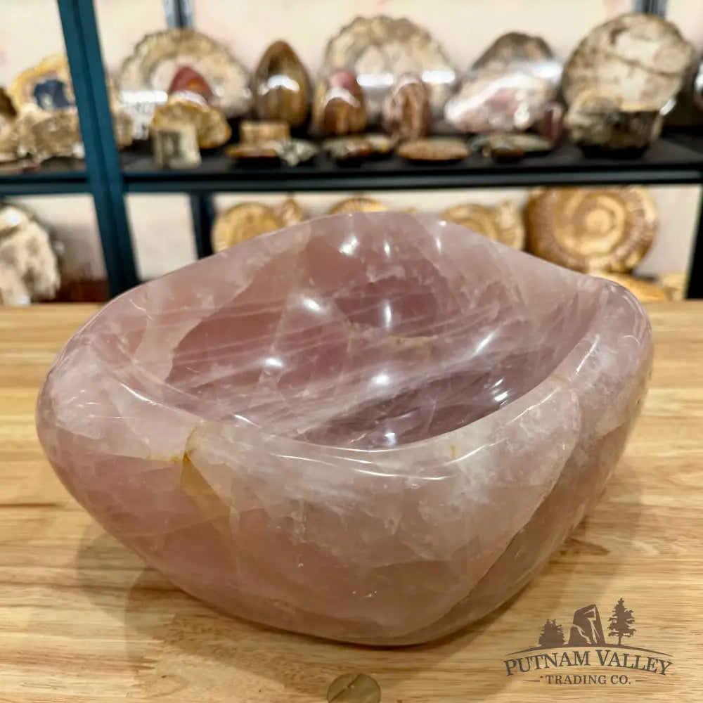 Handcrafted Brazilian Rose Quartz Bowl Bowl