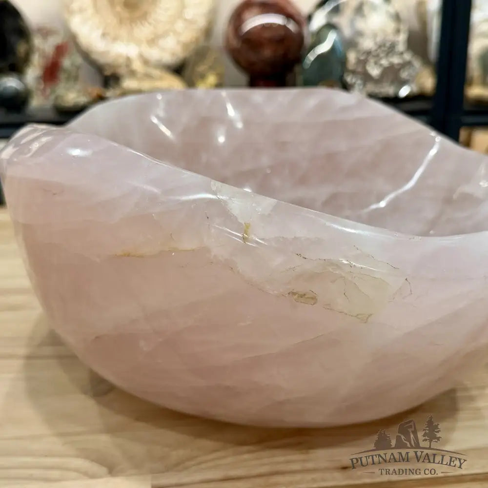 Handcrafted Brazilian Rose Quartz Statement Bowl 14.25’’ - Bowl