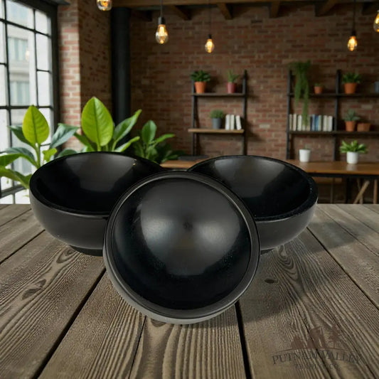 Handcrafted Jet Black Obsidian Bowls 2.6’’ Bowl