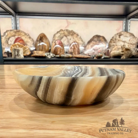 Handcrafted Mexican Zebra Onyx Dish 3.95’’ Plate