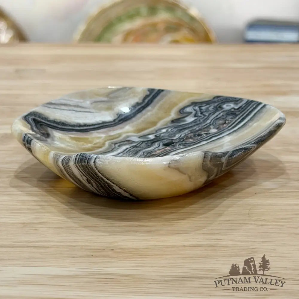 Handcrafted Mexican Zebra Onyx Dish 4.86’’ - Plate
