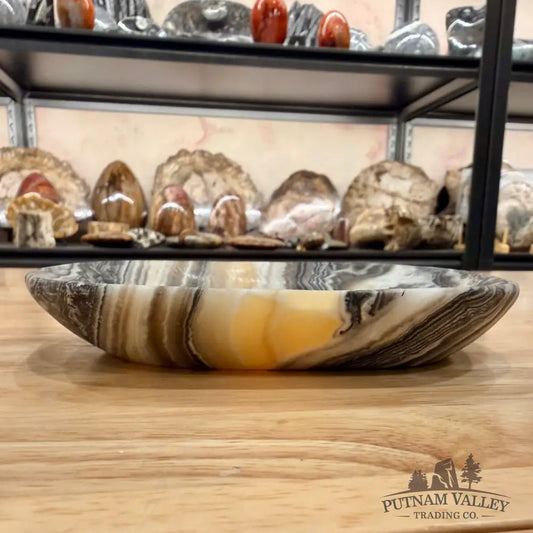 Handcrafted Mexican Zebra Onyx Dish 6.23’’ Plate