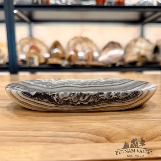 Handcrafted Mexican Zebra Onyx Dish 7.03’’ Plate