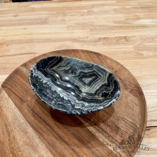 Handcrafted Mexican Zebra Onyx Oval Bowl 6’’ - Bowl