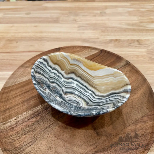Handcrafted Mexican Zebra Onyx Oval Bowl 6’’ - Bowl
