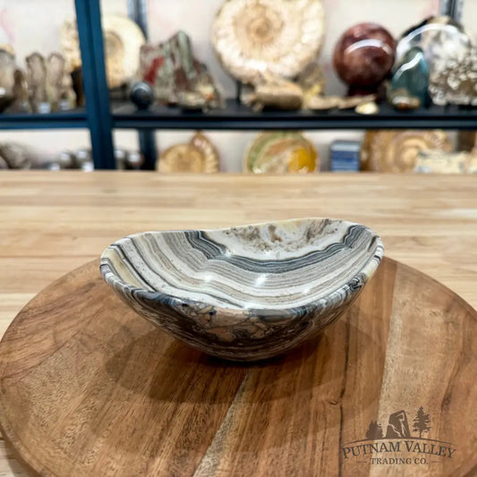 Handcrafted Mexican Zebra Onyx Oval Bowl 6’’ - Bowl