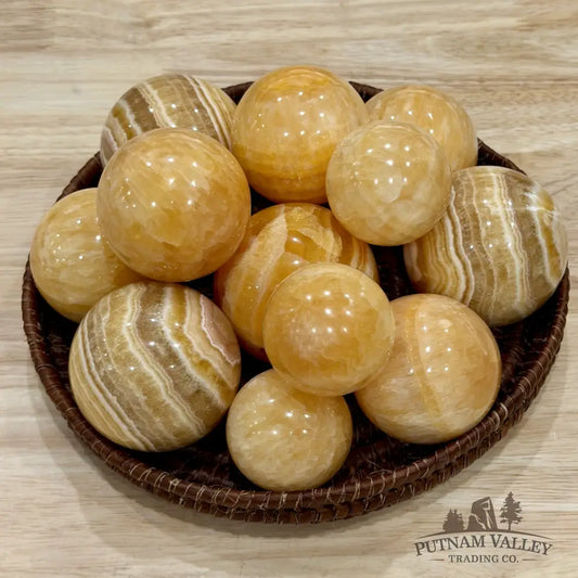 Honey Calcite Spheres | In Select Sizes - Sphere
