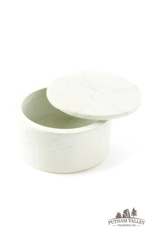 Natural Soapstone Round Storage Box