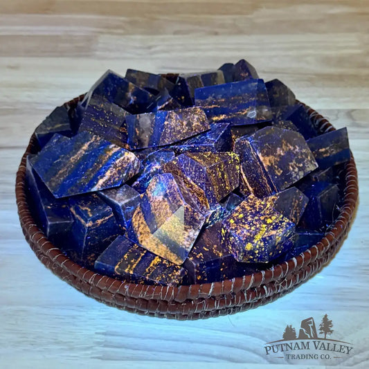 Lapis Lazuli Polished Freeforms (1 lb), UV Reactive Glow - Tumbled Stone