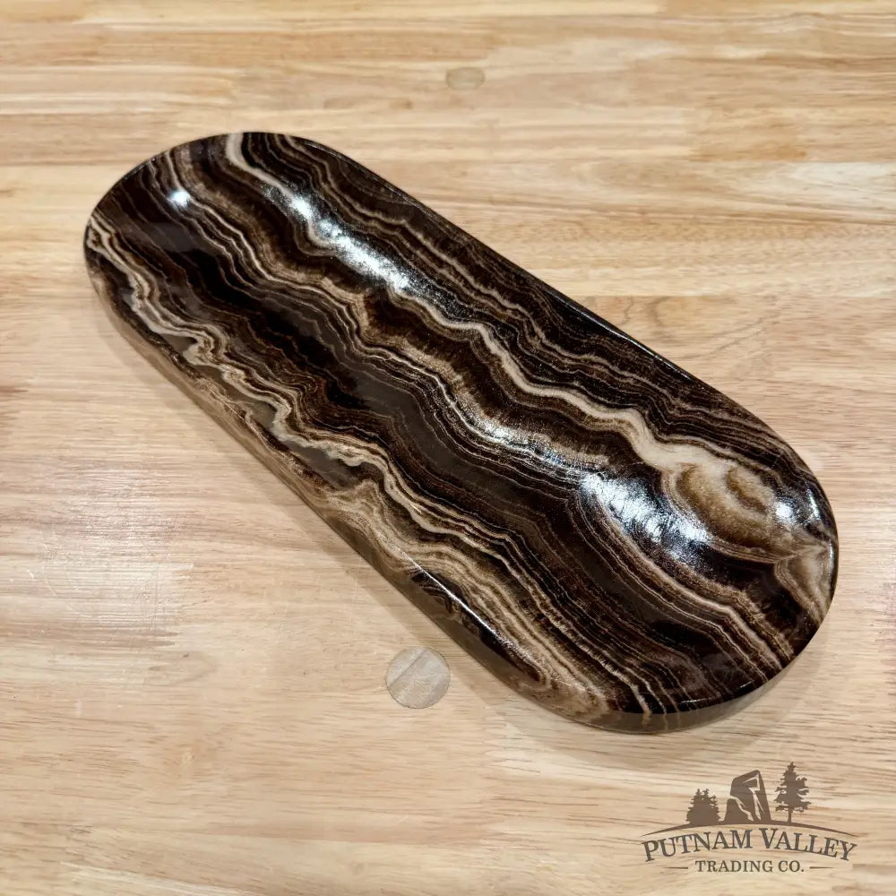 Mexican Chocolate Onyx Long Dish 12.6’’ - Plate