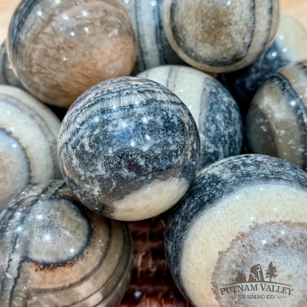 Mexican Zebra Calcite Spheres | In Select Sizes - Sphere