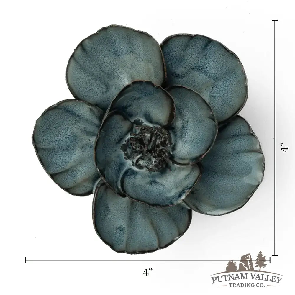 Navy Poppy Wall Art Gift Box Ceramic Flower
