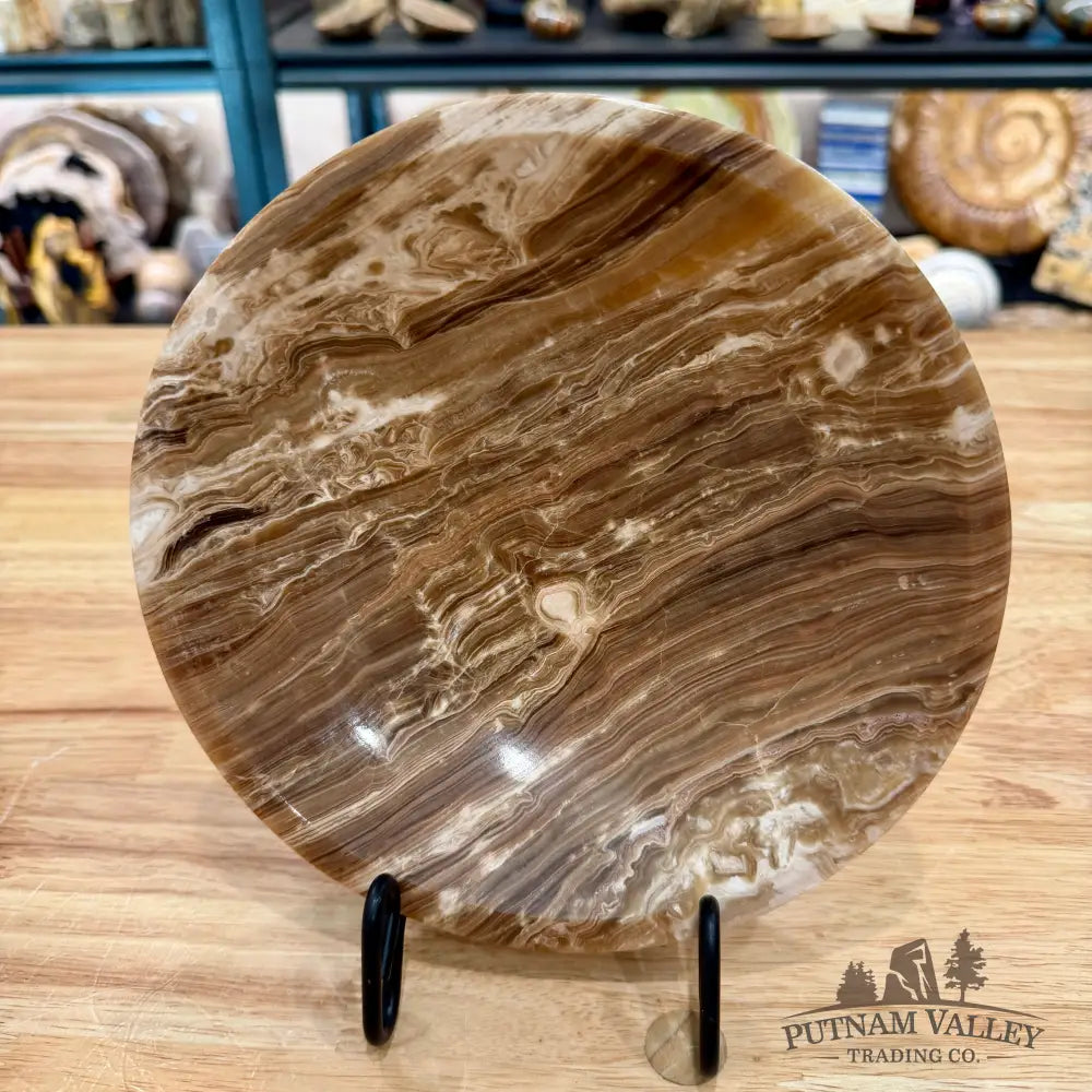 Moroccan Amber Aragonite Bowl 8’’ - Bowl