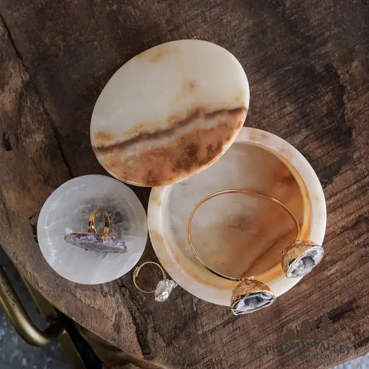 Moroccan Onyx Round Trinket Box - Putnam Valley Trading Co.