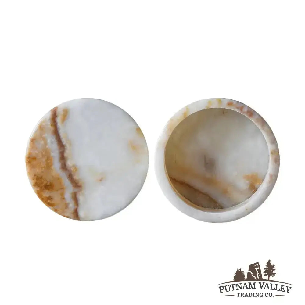 Moroccan Onyx Round Trinket Box - Putnam Valley Trading Co.