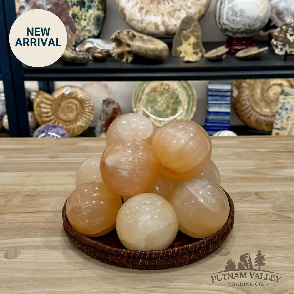 Peach Selenite Spheres | 2.75’’ - 3’’ - Sphere