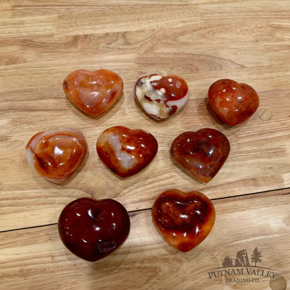 Polished Carnelian Hearts 2.61’’ - 3’’ Wide Heart