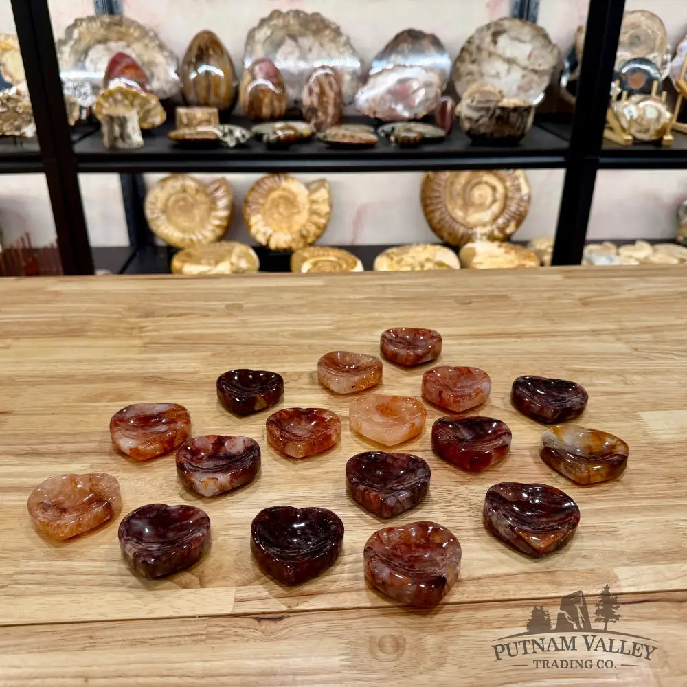Red Fire Quartz Heart Dish Bowl