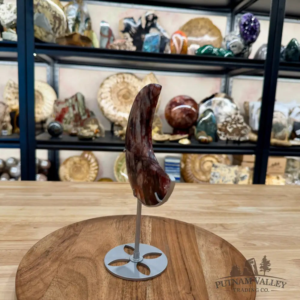 Red Fire Quartz Moon + Stand 8.75’’ - Moon
