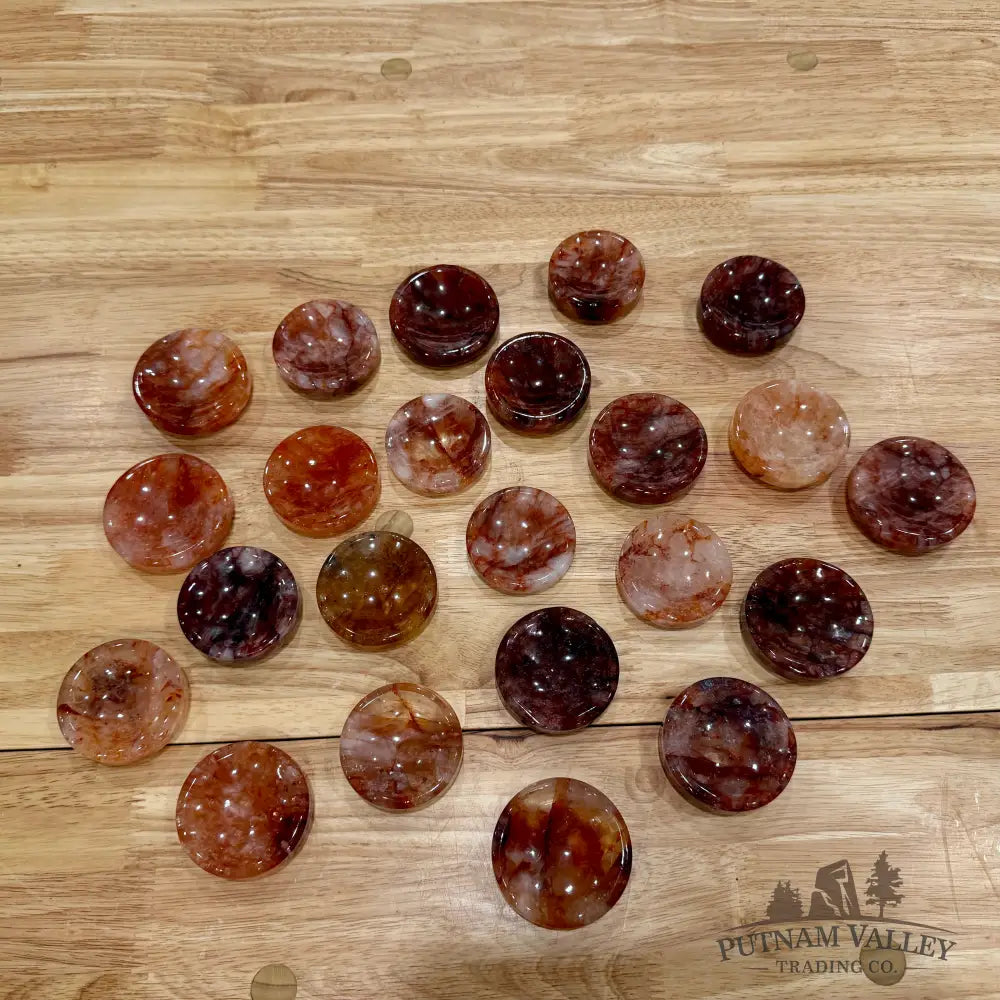 Red Fire Quartz Round Dish Bowl