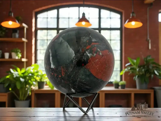 Reserve African Bloodstone Sphere 5.35" - Putnam Valley Trading Co.