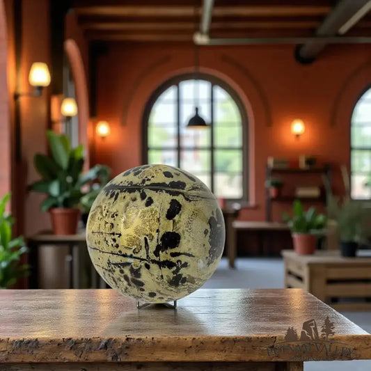 Reserve Chinese Painting Stone Sphere 7.7" - Putnam Valley Trading Co.