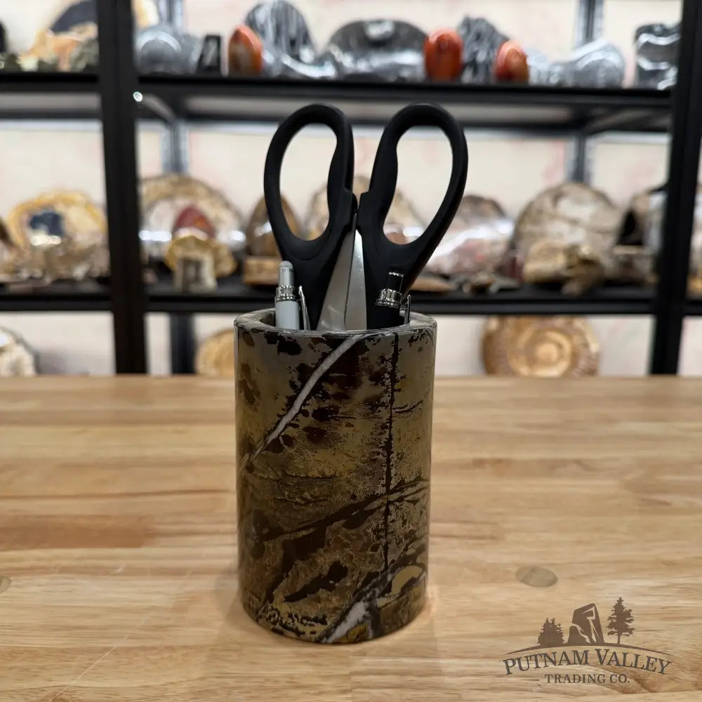 Reserve Chinese Painting Stone Pen Holder Vase
