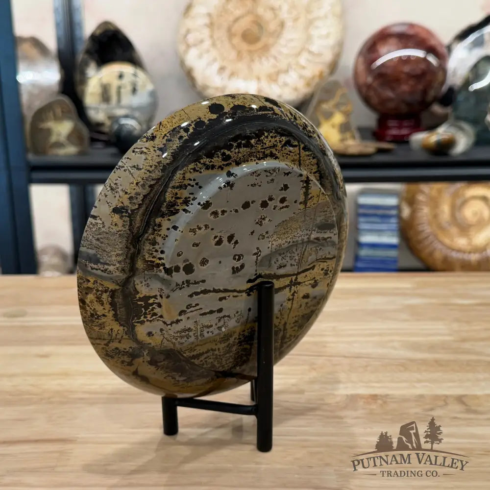 Reserve Chinese Picture Jasper Round Plate 7.1’’ - Plate