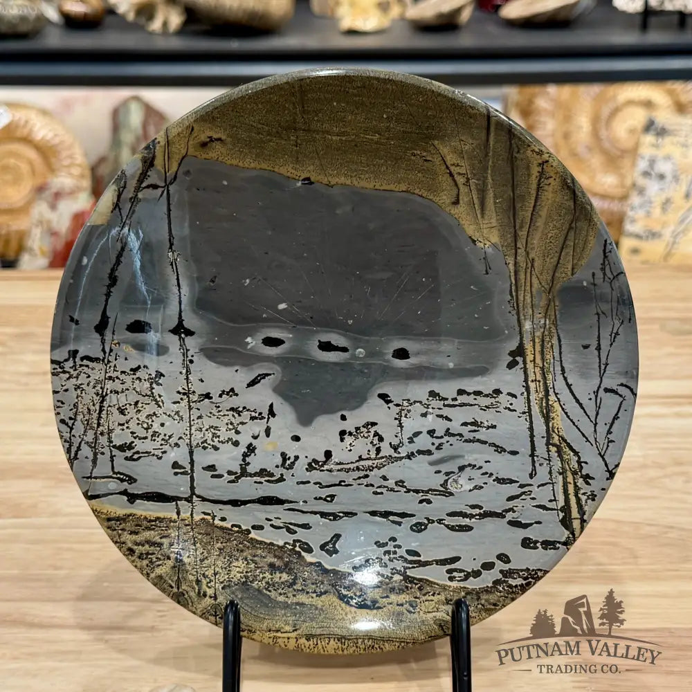 Reserve Chinese Picture Jasper Round Plate 7.83’’ - Plate