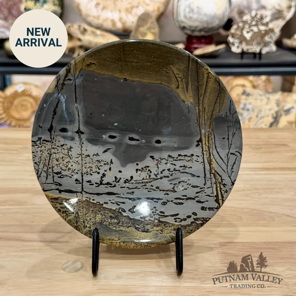 Reserve Chinese Picture Jasper Round Plate 7.83’’ - Plate