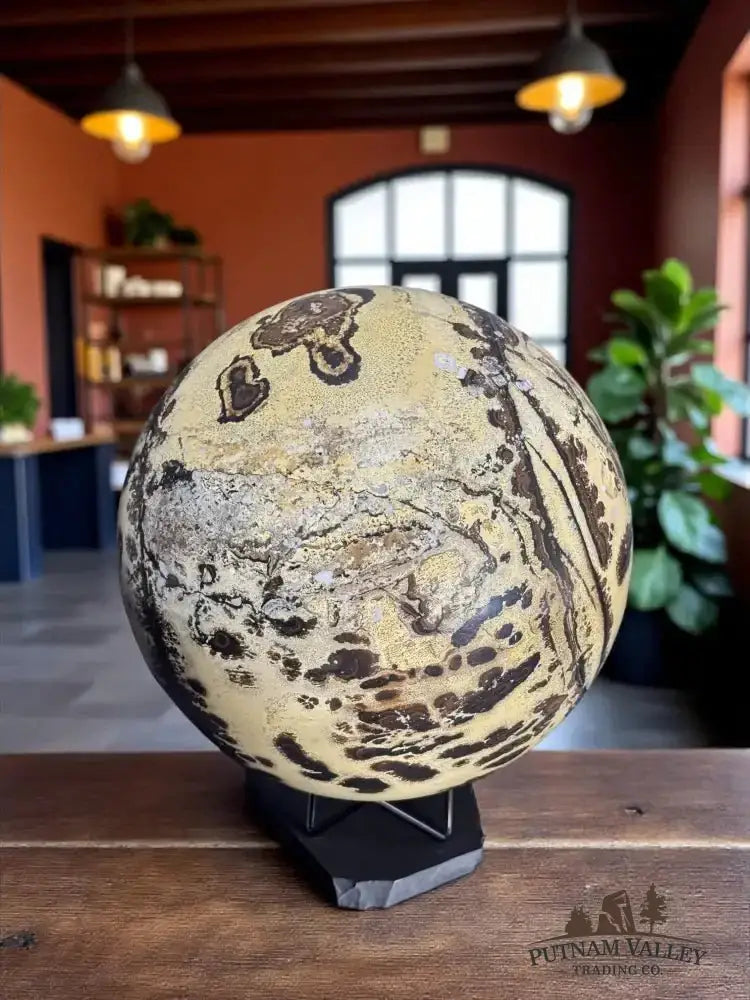 Reserve Chinese Painting Stone Sphere 7.9" - Putnam Valley Trading Co.