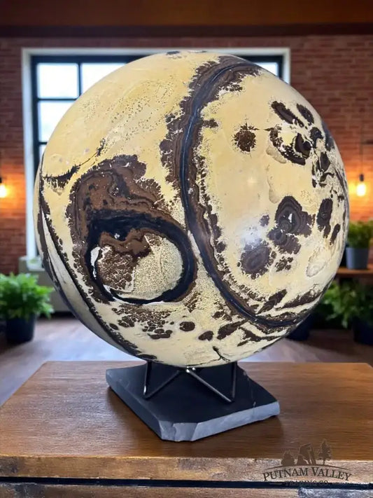 Reserve Chinese Painting Stone Sphere 7.9" - Putnam Valley Trading Co.