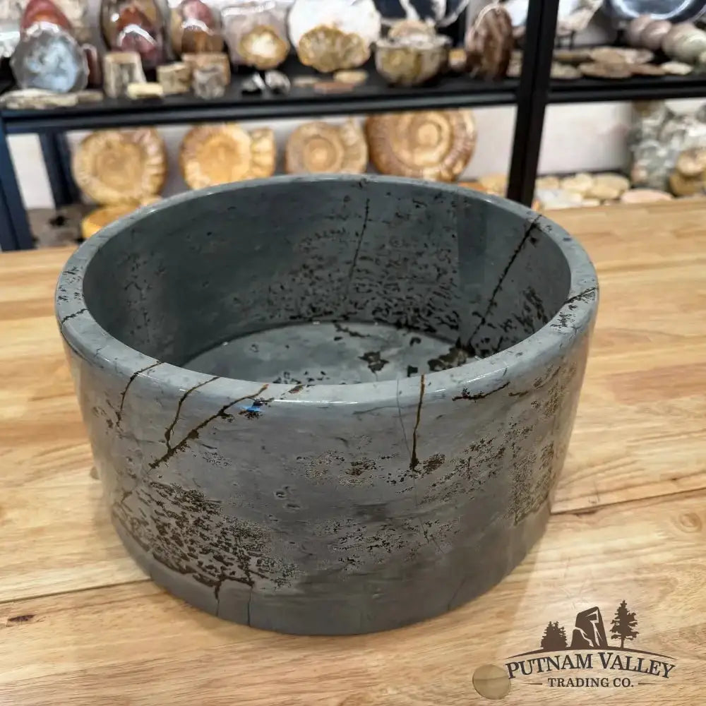 Reserve Chinese Painting Stone Statement Bowl - Putnam Valley Trading Co.