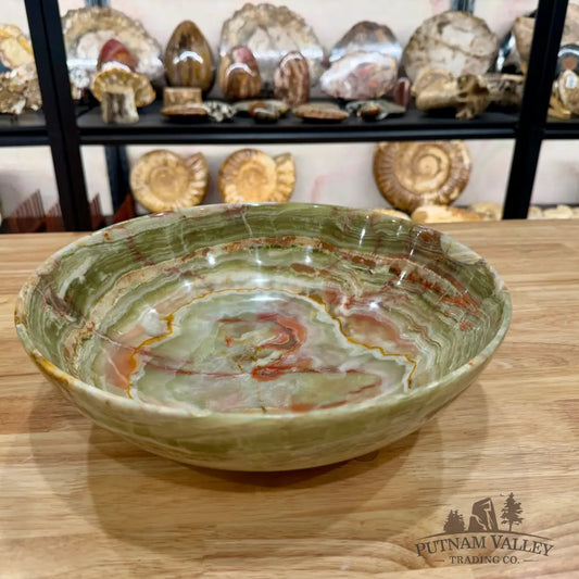 Reserve Green Banded Calcite Bowl 12’’ Bowl