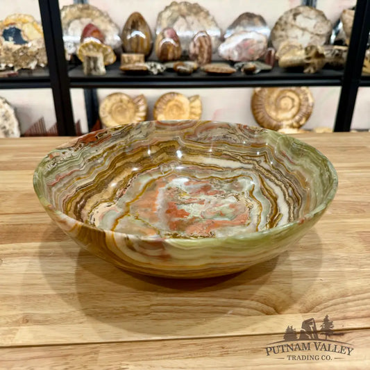 Reserve Green Banded Calcite Bowl 12’’ Bowl