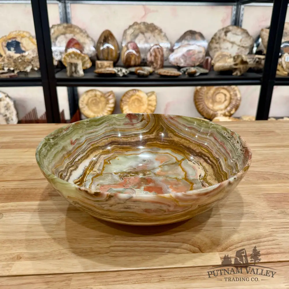 Reserve Green Banded Calcite Bowl 12’’ Bowl